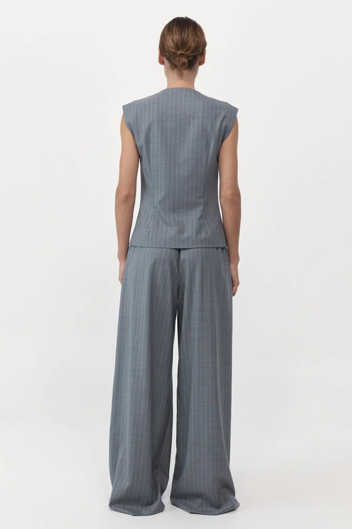 St. Agni Wool Vest - Chalk Stripe