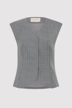 St. Agni Wool Vest - Chalk Stripe