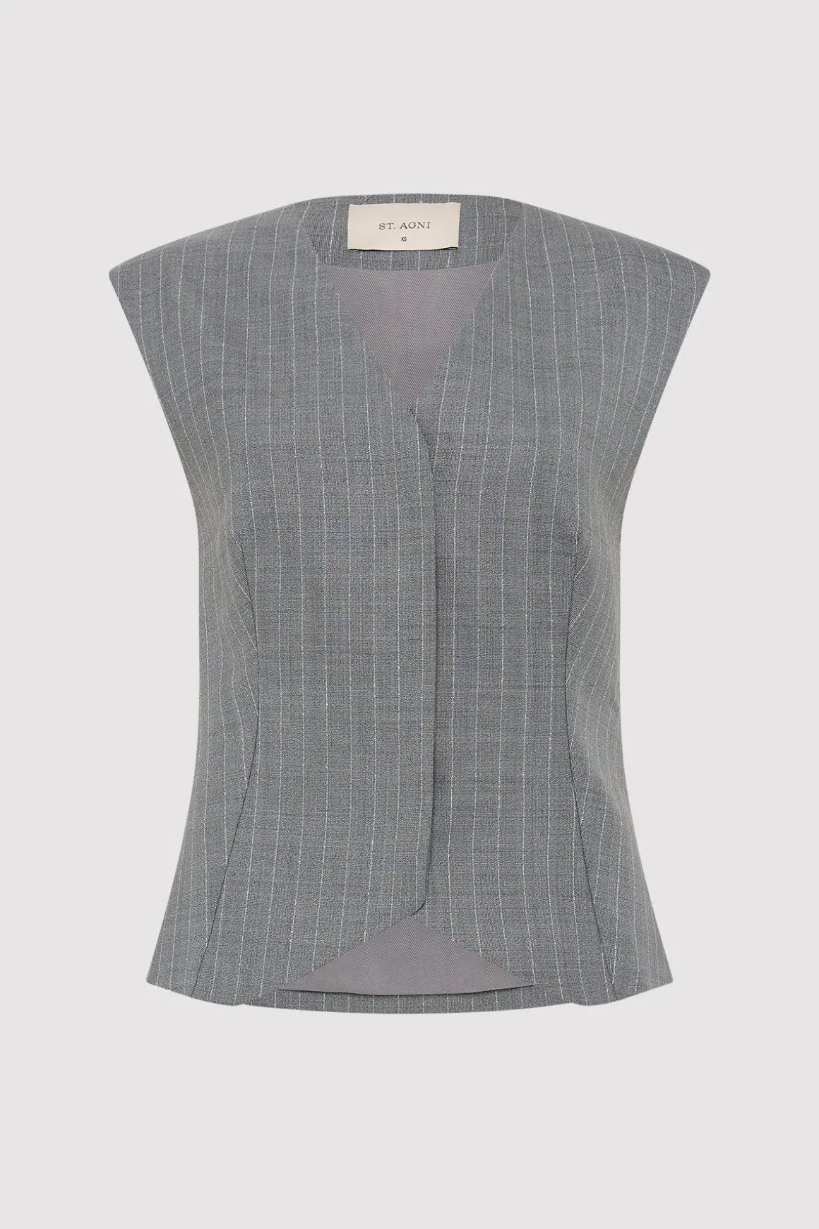 St. Agni Wool Vest - Chalk Stripe