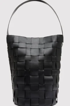St. Agni Woven Bucket Bag - Black