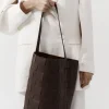 St. Agni Woven Bucket Bag - Chocolate