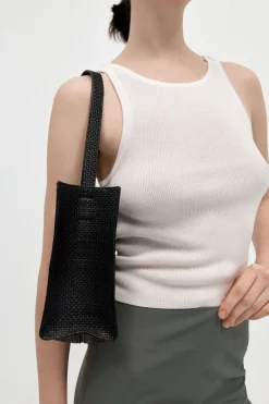 St. Agni Woven Minimal Mini Tote - Black
