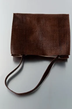 St. Agni Woven Minimal Mini Tote - Antique Tan