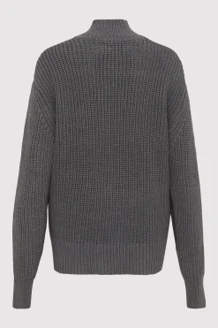 St. Agni Zip Detail Cardigan - Smoke